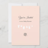 Light Peach Minimalistisch Baby Girl Dusche Einladung (Vorderseite)