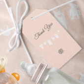 Light Peach Minimalistisch Baby Girl Dusche Geschenkanhänger