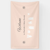 Light Peach Minimalistisch Baby Girl Dusche Willko Banner (Vertikal)