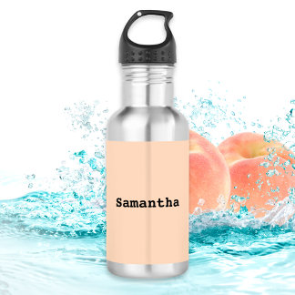 Light Peach Minimalistisch Simple Personalisiert N Edelstahlflasche