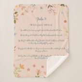 Light Peach Psalm 23, Bible Verse Bohemisch Sherpadecke (Vorderseite)