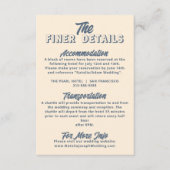 Light Peach Retro Funky Modern Wedding Details Begleitkarte (Vorderseite)