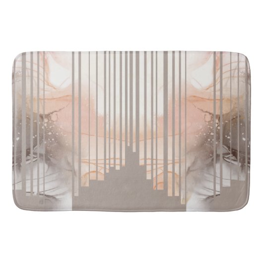Light Peach und Tan Abstrakt Badematte (Vorderseite)