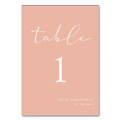 Light Peach Wedding Tischnummer (Vorderseite)