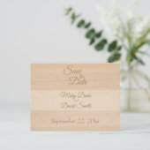 Light Pine Wood Save the Date Postkarte (Stehend Vorderseite)