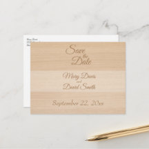 Light Pine Wood Save the Date