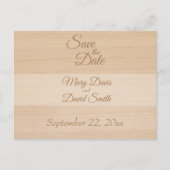 Light Pine Wood Save the Date Postkarte (Vorderseite)