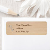 Light Pine Wood Wedding Address Label (Insitu)