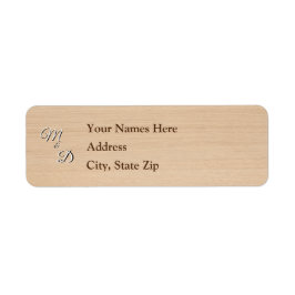 Light Pine Wood Wedding Address Label