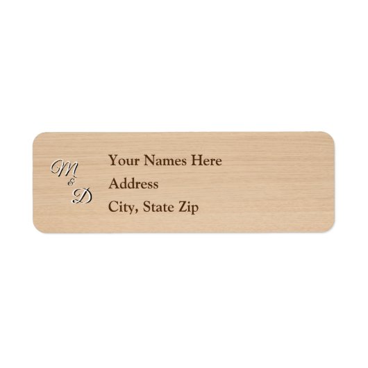 Light Pine Wood Wedding Address Label (Vorne)