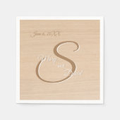 Light Pine Wood Wedding Napkins Serviette (Vorderseite)