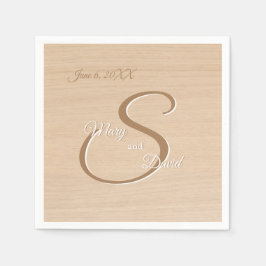 Light Pine Wood Wedding Napkins Serviette