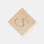 Light Pine Wood Wedding Napkins Serviette (Ecke)