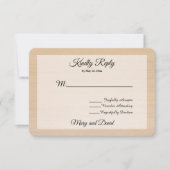 Light Pine Wood Wedding RSVP Card (Vorderseite)