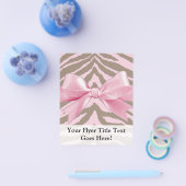 Light Pink and Brown Zebra w/Ribbon Bow Flyer (Einzeln)