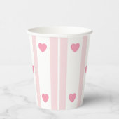 Light Pink and Hearts, Geburtstag, Dusche, Party Pappbecher (Rechts)