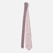 Light pink and navy blue houndstooth  krawatte (Rückseite)
