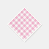 Light Pink and White Buffalo Plaid Gingham Serviette (Ecke)