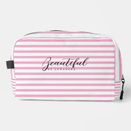 Light Pink and White Striped Toiletry Bag  Waschbeutel