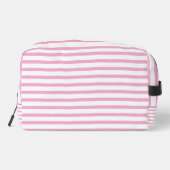Light Pink and White Striped Toiletry Bag Waschbeutel (Rückseite)