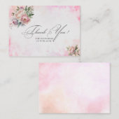 Light Pink Aquarell Blume Kinderdusche Danke Mitteilungskarte (Vorne/Hinten)