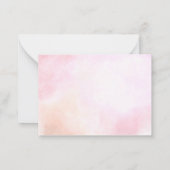 Light Pink Aquarell Blume Kinderdusche Danke Mitteilungskarte (Rückseite)