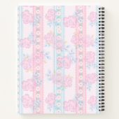 Light Pink Blue Floral Coquette Personalisierter N Notizblock (Rückseite)