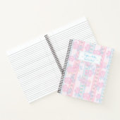 Light Pink Blue Floral Coquette Personalisierter N Notizblock (Innenseite)