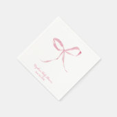Light Pink Bow Coquette Personalisiert Napkin Serviette (Ecke)