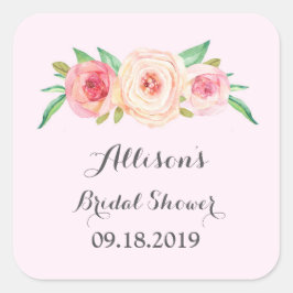 Light Pink Brautparty Bevorzugung Tag Quadratischer Aufkleber
