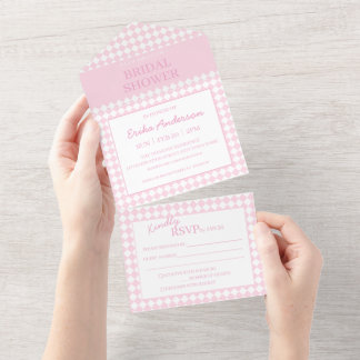 Light pink Bridal Shower All in One Invitation Einladung