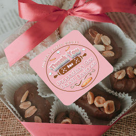 Light Pink Brown Bäckerei Business Custom Vielen D Quadratischer Aufkleber