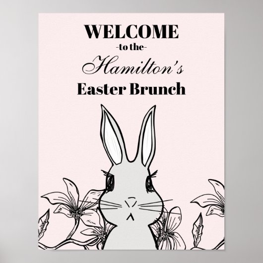 Light Pink Bunny Oaster Brunch Poster (Vorne)