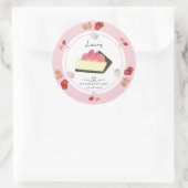 Light Pink Cake & Berry Girl Runder Aufkleber (Tasche)