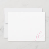 Light Pink Calligraphy Script Two Initials Mitteilungskarte (Vorderseite)