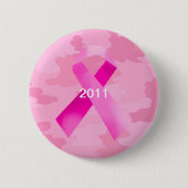 Light Pink Camouflage Pink Ribbon Date Button (Vorderseite)
