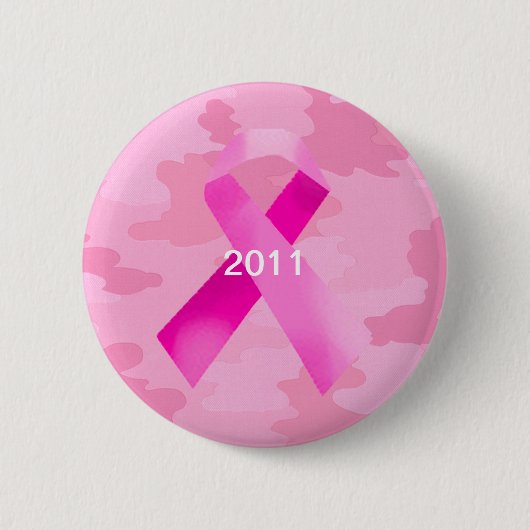 Light Pink Camouflage Pink Ribbon Date Button (Vorderseite)