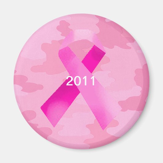 Light Pink Camouflage Pink Ribbon Date Magnet (Vorne)