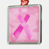 Light Pink Camouflage Rosa Band Datum Ornament (Links)