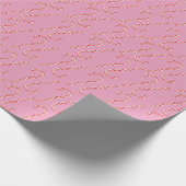 Light Pink Candy Cane Weihnachtswrapping Paper Geschenkpapier (Ecke)