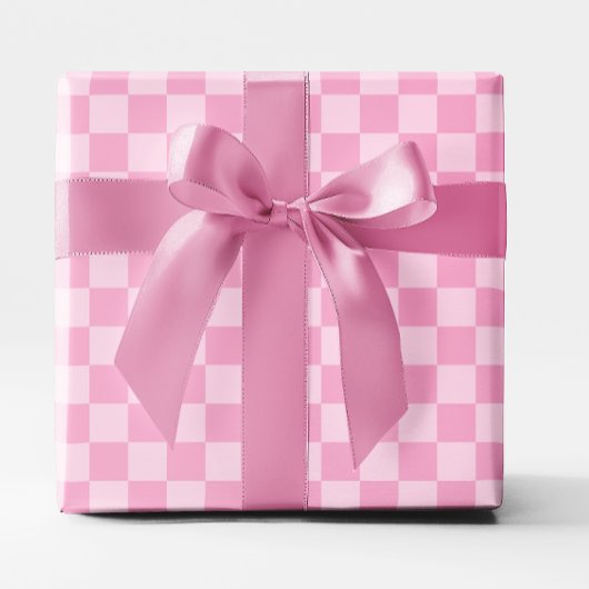 Light Pink Checked Geschenkpapier