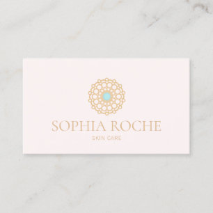 Light Pink Circle Mandala Logo Schönheit Skincare  Visitenkarte