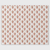 Light Pink Coffee Cups auf Weiß Geschenkpapier (Flach)