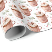 Light Pink Coffee Cups auf Weiß Geschenkpapier (Rolleneckpunkt)