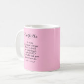 Light Pink Courage Bible Verse Individuelle Name E Kaffeetasse (Vorderseite Links)