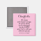 Light Pink Courage Bible Verse Individuelle Name E Magnet (Vorderseite/Rückseite)
