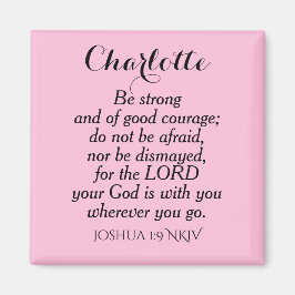 Light Pink Courage Bible Verse Individuelle Name E Magnet