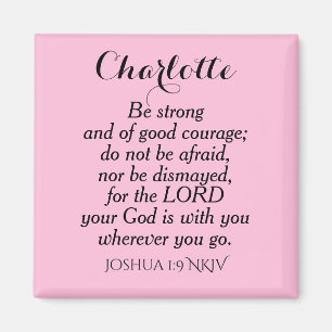 Light Pink Courage Bible Verse Individuelle Name E Magnet