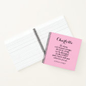 Light Pink Courage Bible Verse Individuelle Name E Notizblock (Innenseite)