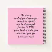 Light Pink Courage Bible Verse Individuelle Name E Notizblock (Rückseite)